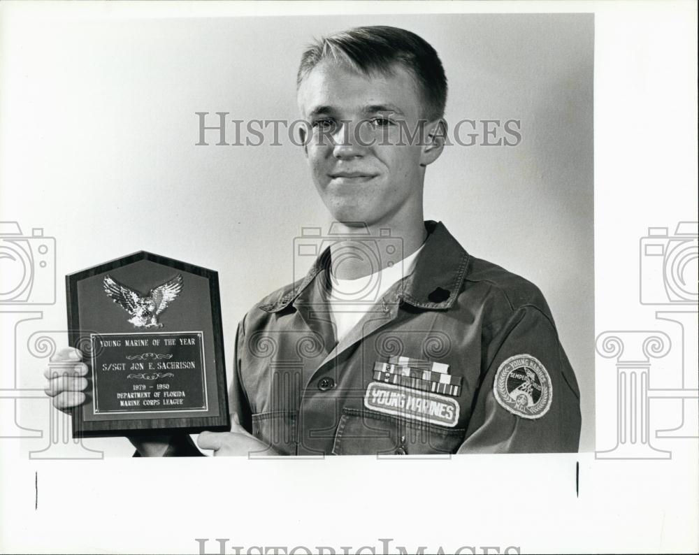 1980 Press Photo Staff Sgt Jom Sachrison Florida Marine Corps League - Historic Images