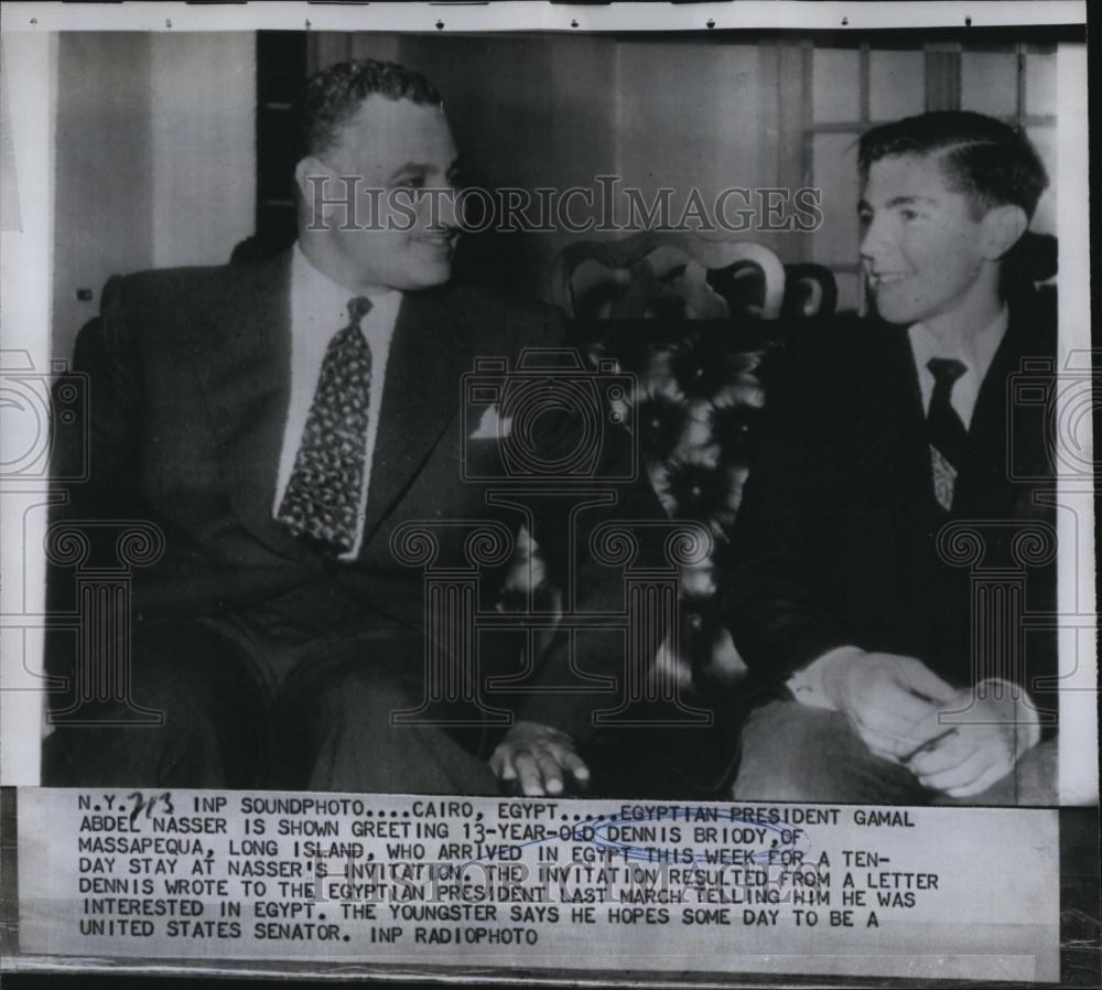 1936 Press Photo Egyptian President Abdel Nasser & Dennis Briody - RSL89055 - Historic Images