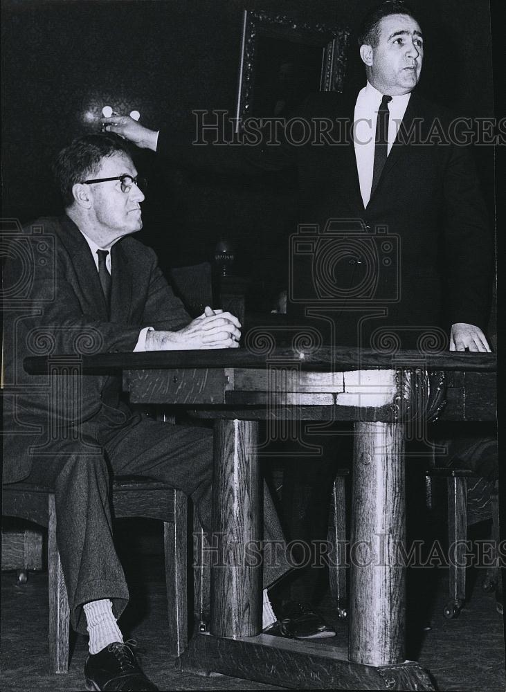 1964 Press Photo Chief Daniel Brennan William G Maher John Curry city manager - Historic Images