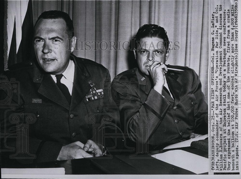 1957 Press Photo Col Eugene LaVier Air Forces Operation Far Side William Bowers - Historic Images