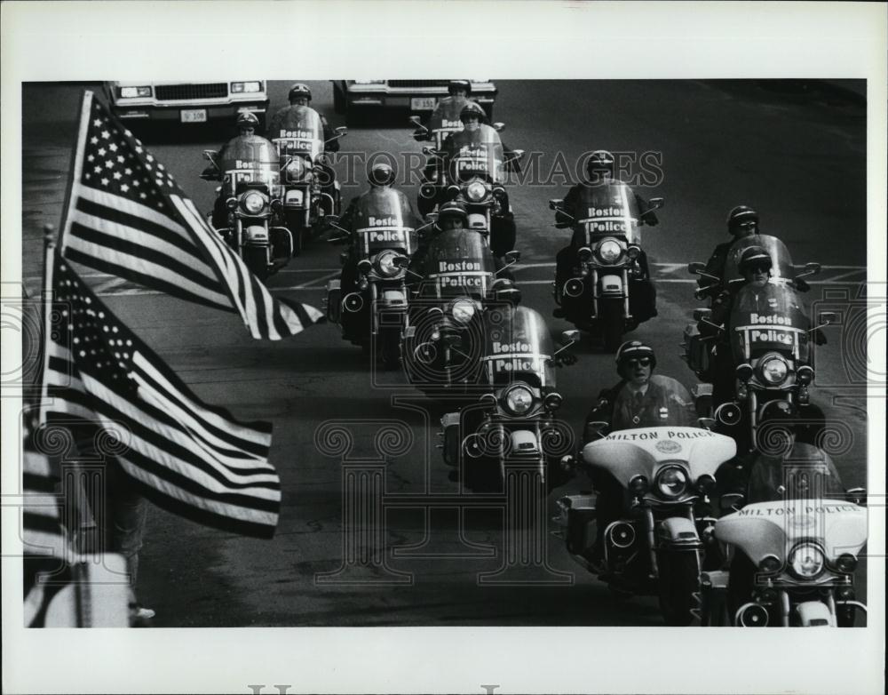 1991 Press Photo Braintree Policeman Lieutenant Gregory Prinvipe Funeral - Historic Images