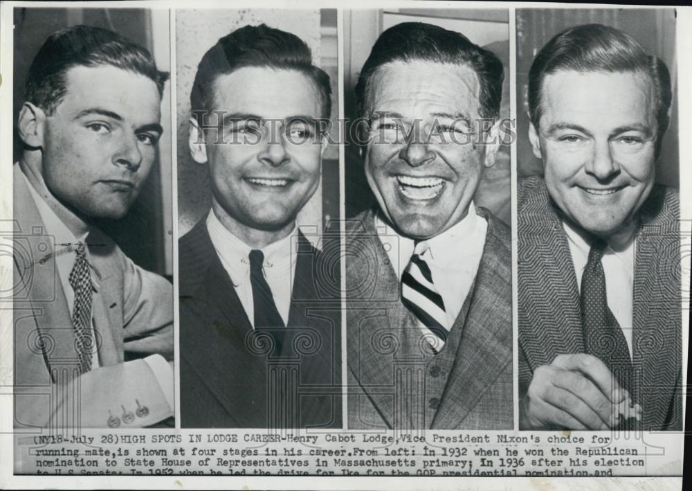 1960 Press Photo  Henry Cabot Lodge , GOP candidate for VP - RSL05599 - Historic Images