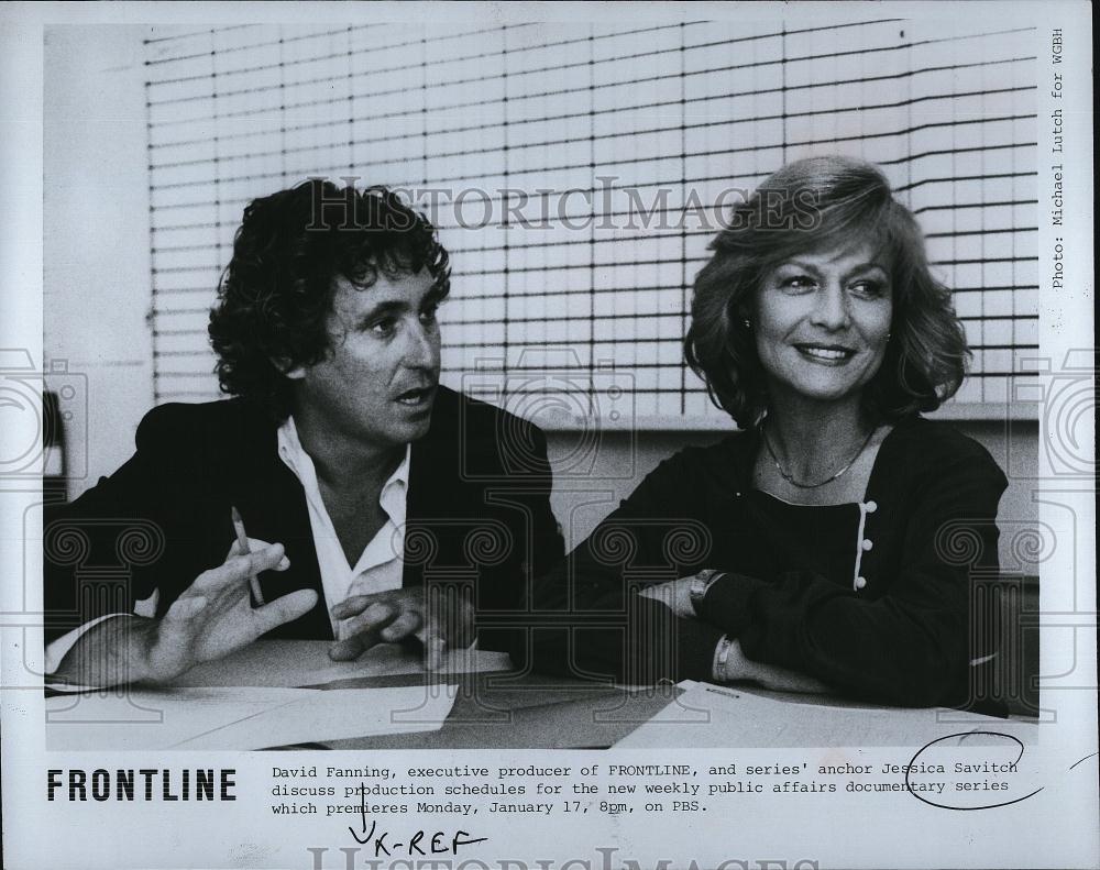 Press Photo Anchor Jessica Savage &amp; Producer of &quot;Frontline&quot; David Fanning - Historic Images