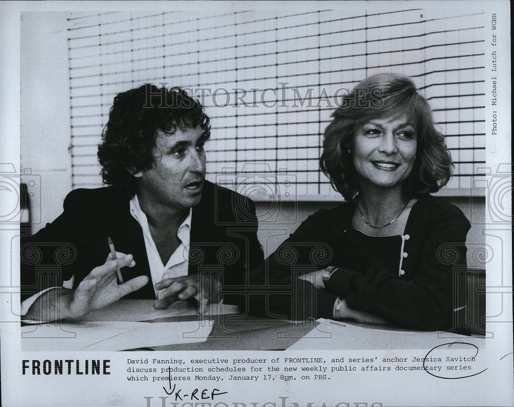 Press Photo Anchor Jessica Savage & Producer of "Frontline" David Fanning - Historic Images