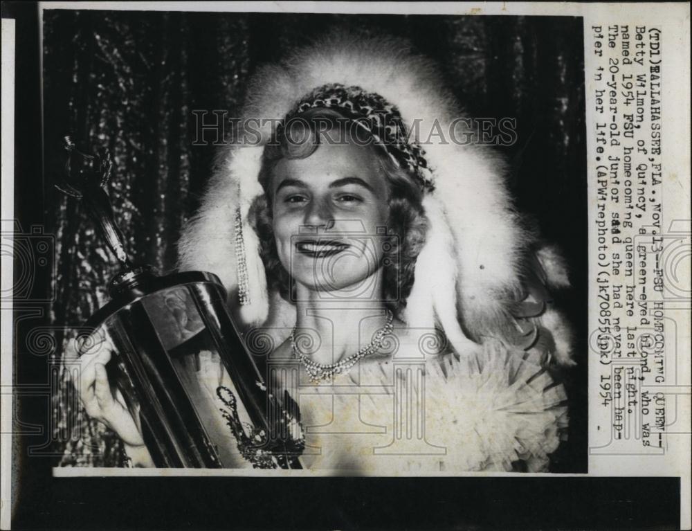 1954 Press Photo Betty Wilmon, Florida State University Homecoming Queen - Historic Images