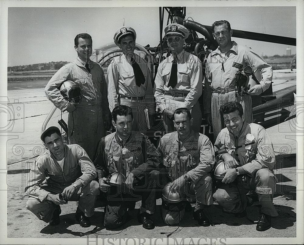 1953 Press Photo Dumbo pilots Lt R Stephanski,Lt JG Kelly,E Barufaldi,W Mitchell - Historic Images