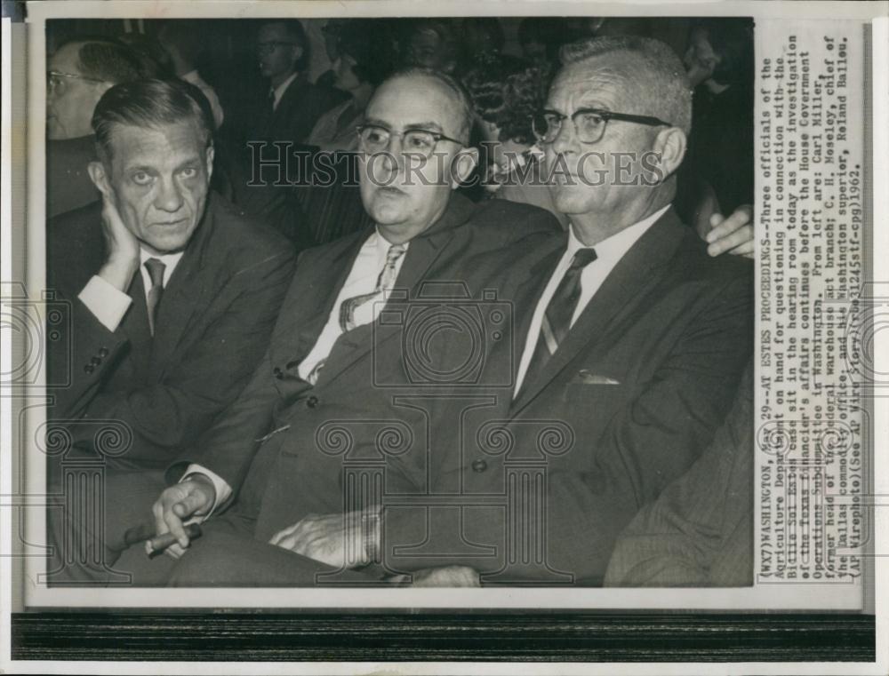 1962 Press Photo Argriculture officials,C Miller,CH Noseley,R Ballou - RSL68681 - Historic Images