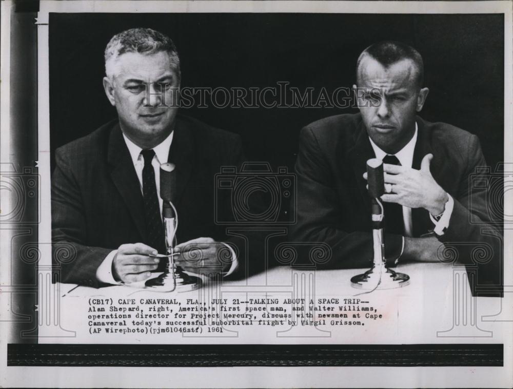 1961 Press Photo Alan Shepard,America First space man with Walter Williams - Historic Images