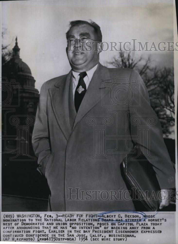 1954 Press Photo Albert C Beeson Nominated To National Labor Relations Board - Historic Images