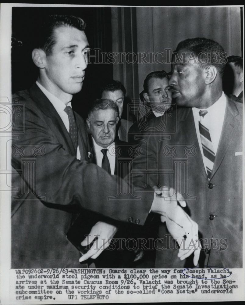 1963 Press Photo Mobster Joseph Valachi Testifying Senate Hearings - RSL46267 - Historic Images