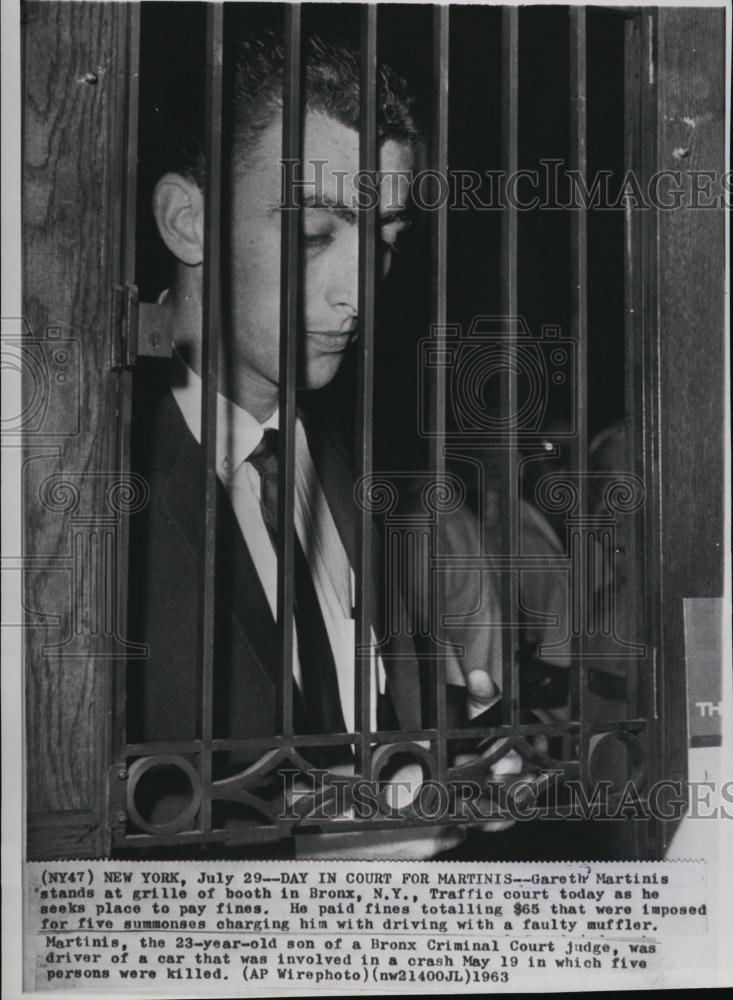 1963 Press Photo Gareth Martinis in traffic court after fatal car accident - Historic Images