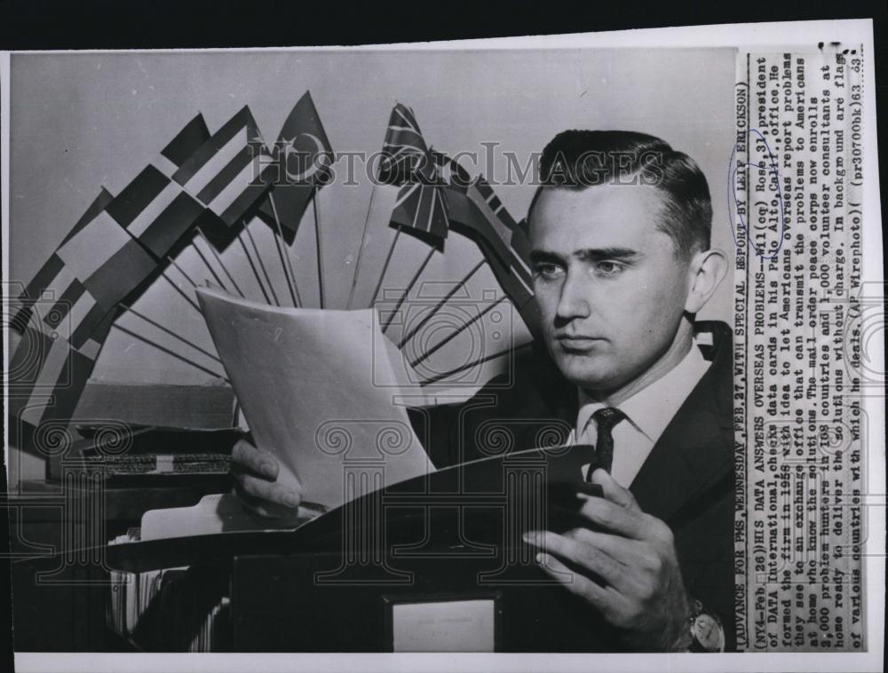 1963 Press Photo Wil Rose, president of DATA Intl - RSL89165 - Historic Images