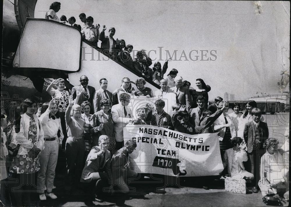 1970 Press Photo Mrs Sargent & kids from Colletta's school, Special Olympics - Historic Images