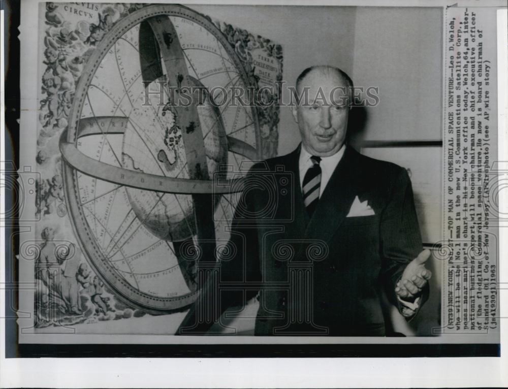 1963 Press Photo Leo DWelch,top man of Commercial Space Venture - RSL67249 - Historic Images