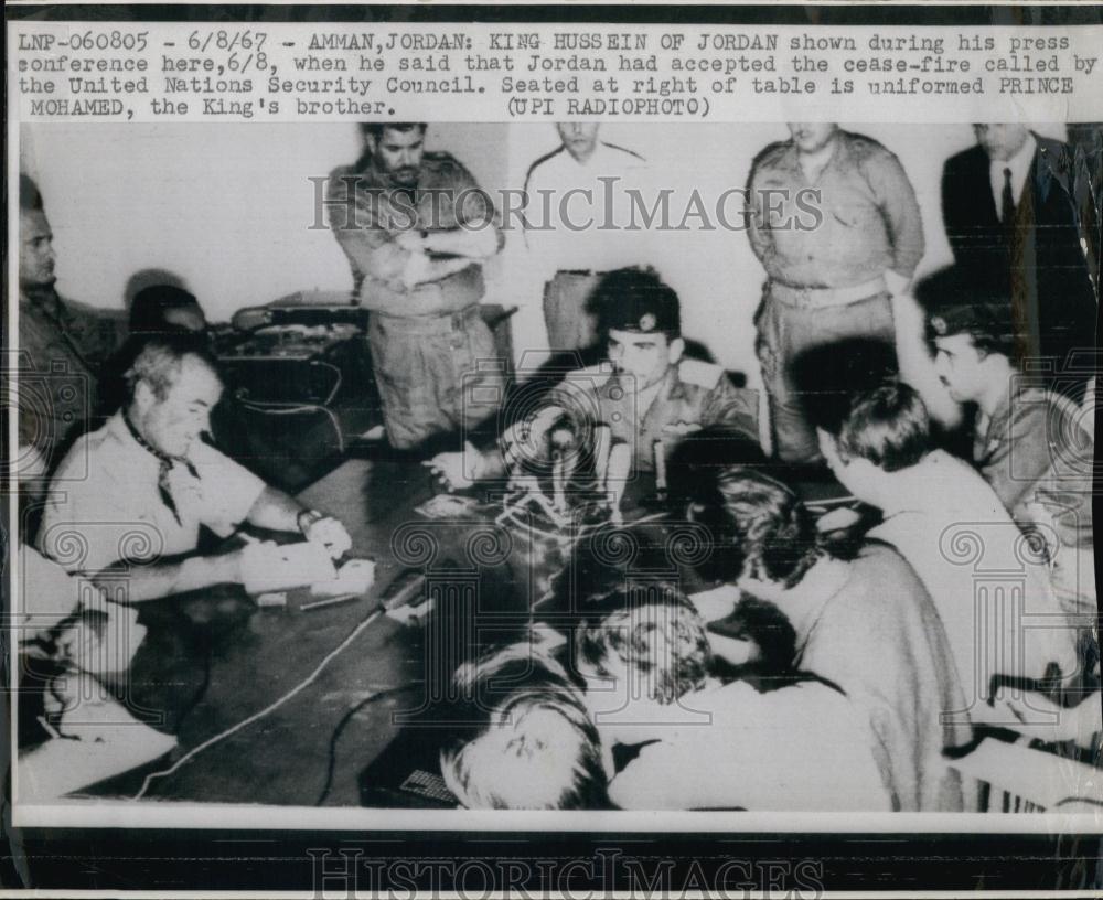 1967 Press Photo King Hussein of Jordan ,Prince Mohamed at the UN - RSL68019 - Historic Images