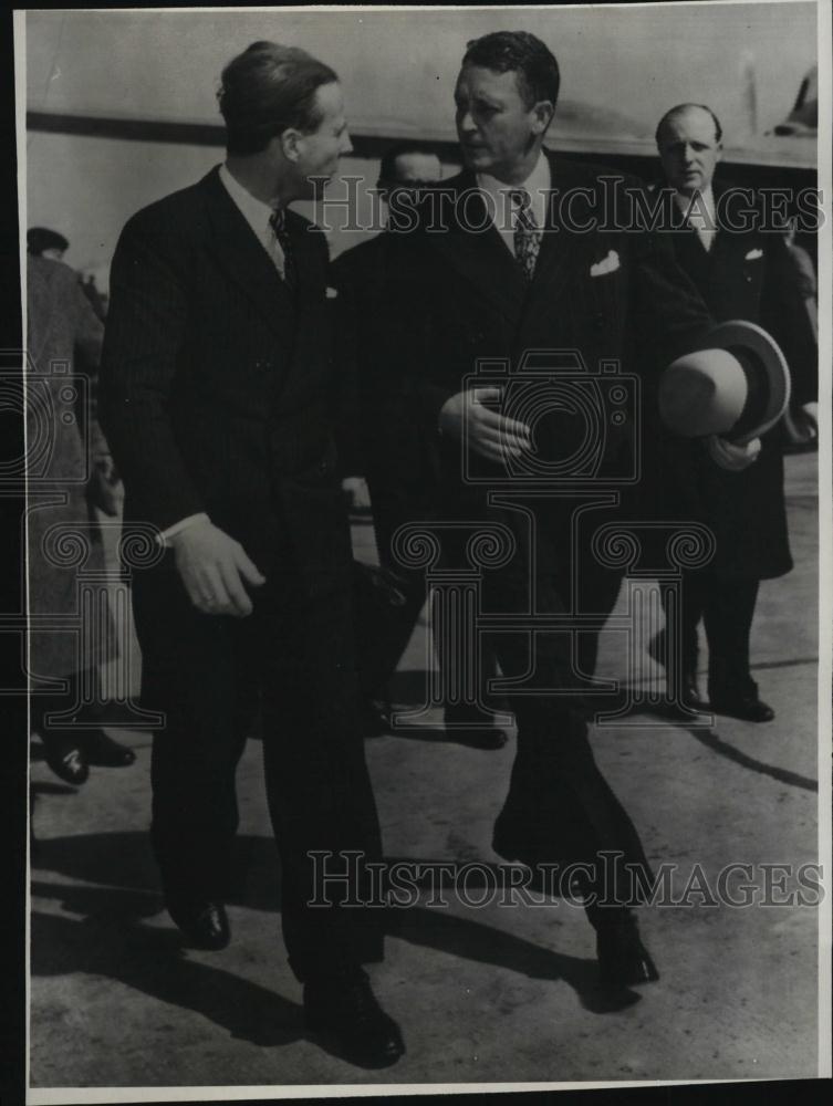 1948 Press Photo State Dept&#39;s Stanley Woodward and Prince Charles of Belgium - Historic Images