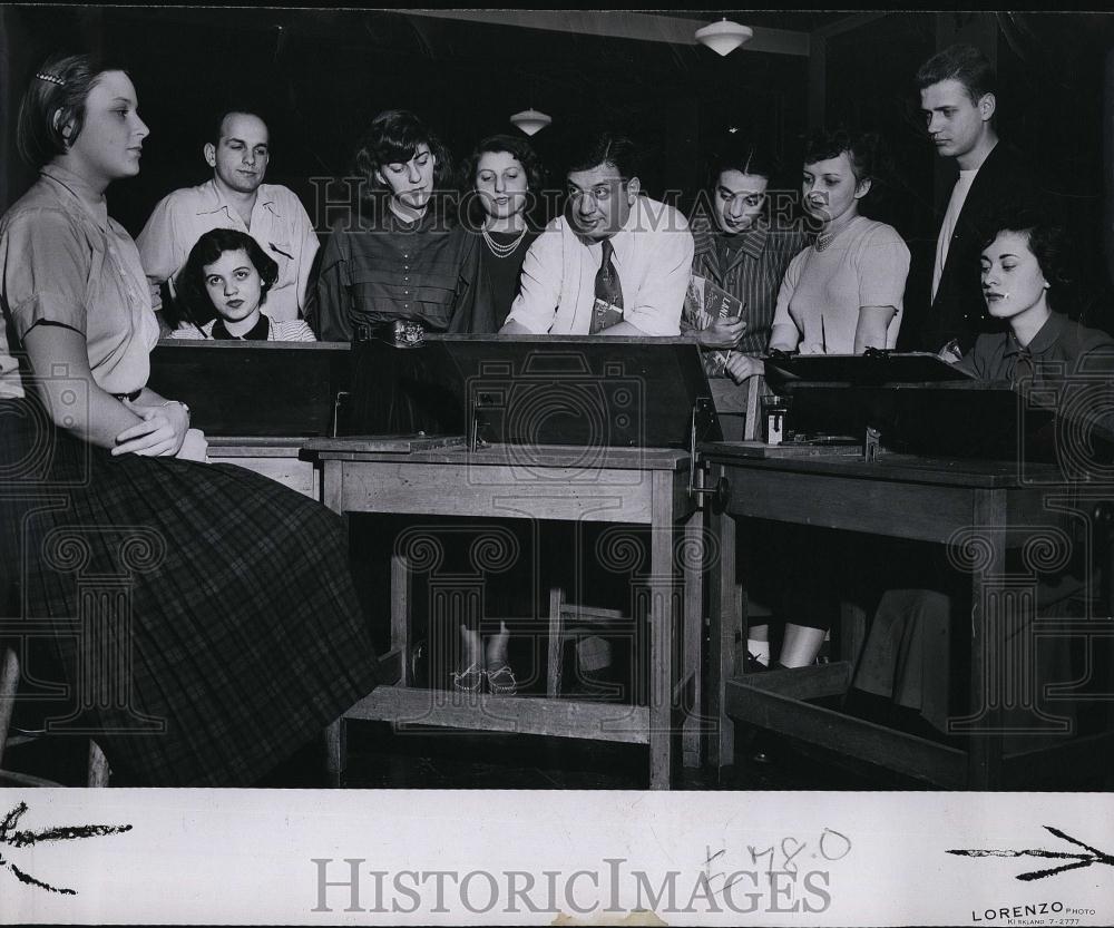 1952 Press Photo Joseph, Joym Santoro, Art Class, George Jovellas, Mary Kefallas - Historic Images