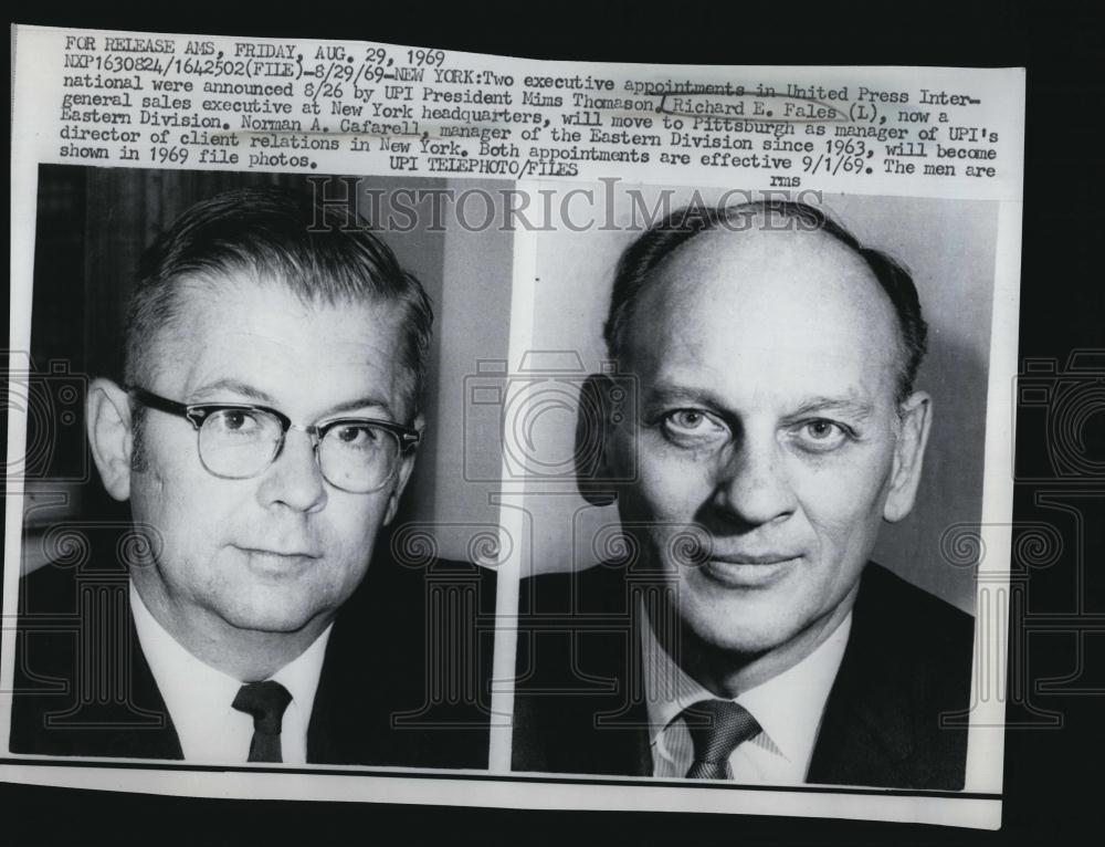 1969 Press Photo Richard E Fales, Norman A Cafarell - RSL89551 - Historic Images