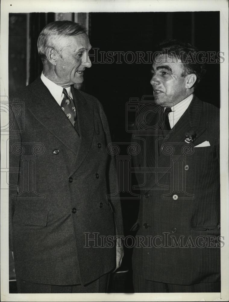 1937 Press Photo Senator William Gibbs McAdoo of Calif & Rep JA Shanley - Historic Images