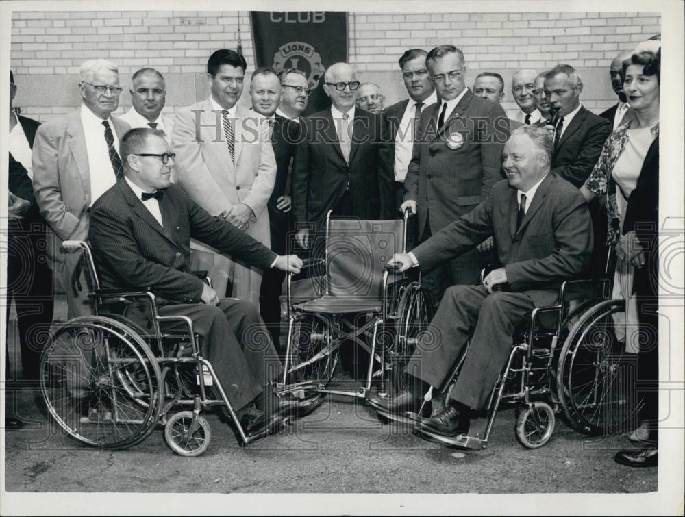 1962 Press Photo Mayor Collins, Polio Victims John Gibson, Bill Bellamy - Historic Images