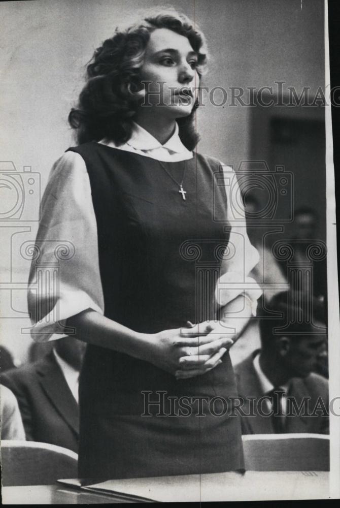 1958 Press Photo Suzanne Elaine Soule Convicted of Killing Catherine Elvins - Historic Images