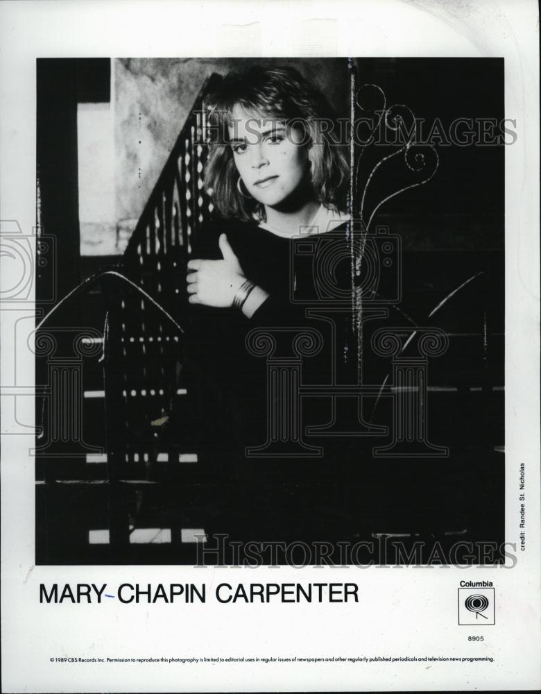 1989 Press Photo Singer Mary Chapin Carpenter Columbia Records Portrait - Historic Images