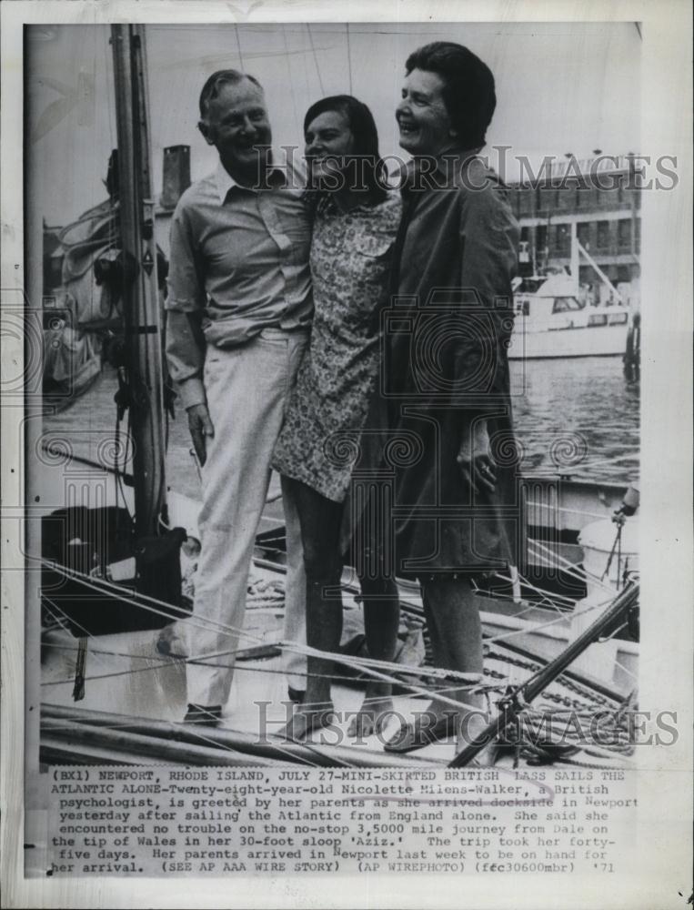 1971 Press Photo Nicolette Milens-Walker Prepares To Sail The Atlantic Alone - Historic Images