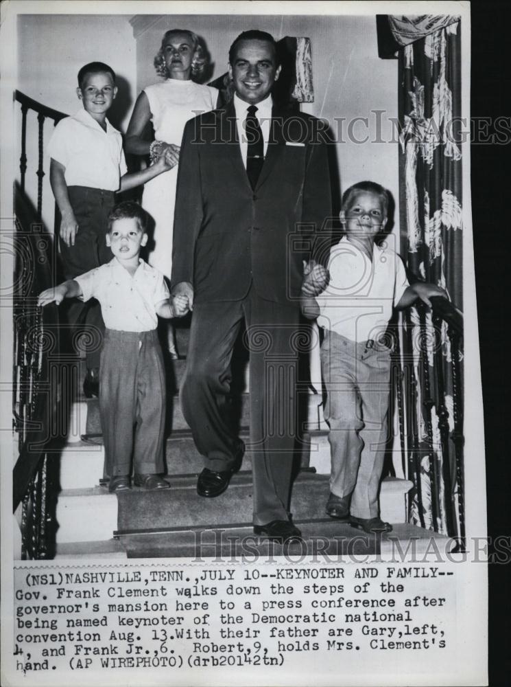 1956 Press Photo Gov Frank Clement with family - RSL44131 - Historic Images