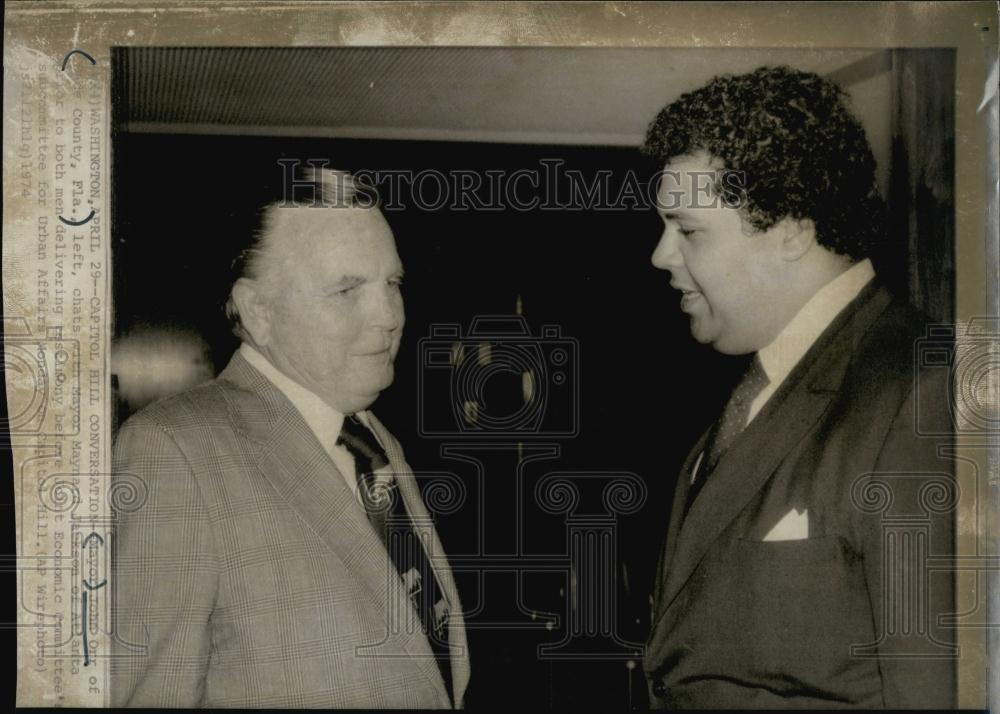 1974 Press Photo Mayor John Orr, Florida, Mayor Maynard Jackson, Atlanta - Historic Images