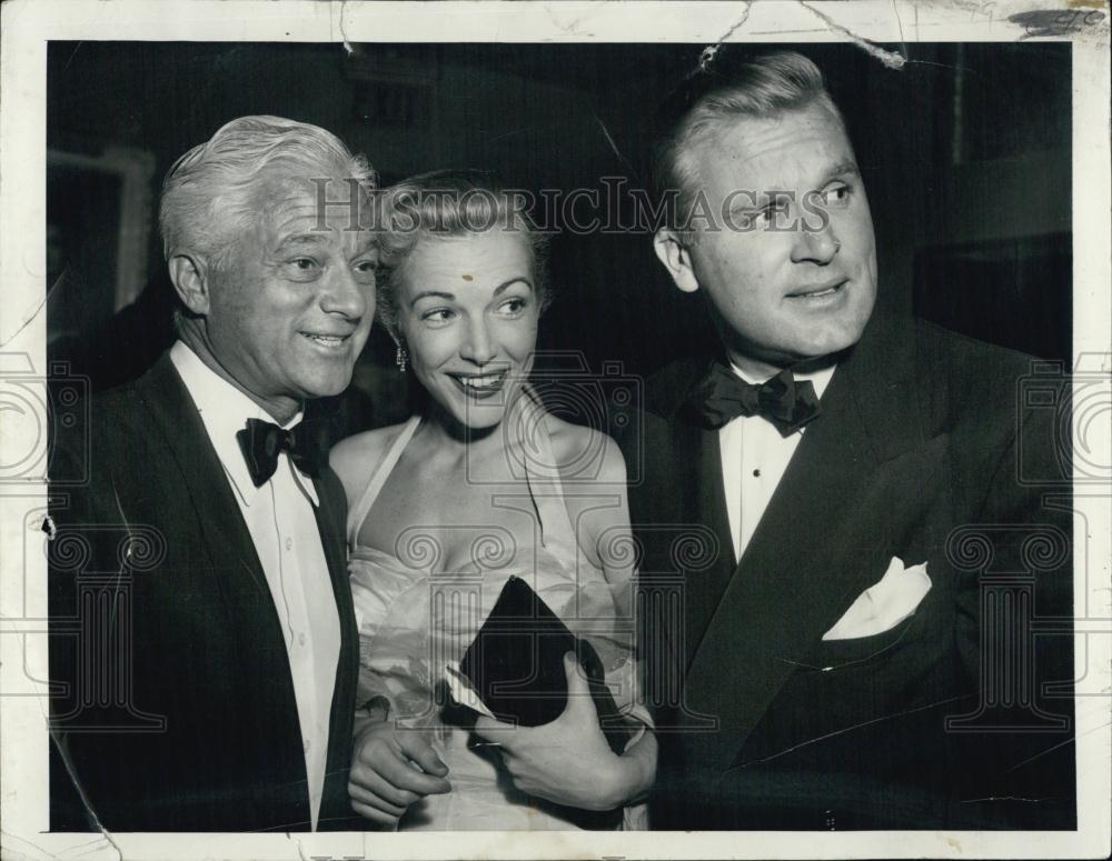 1955 Press Photo Chas Morrison JOhn Kirkwood Cathy Donner - RSL04875 - Historic Images