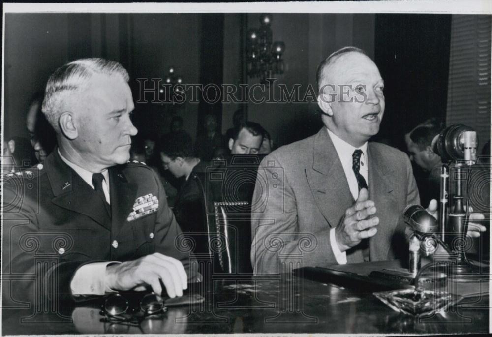 1949 Press Photo General Dwight D Eisenhower With J Lawton Collins Army - Historic Images