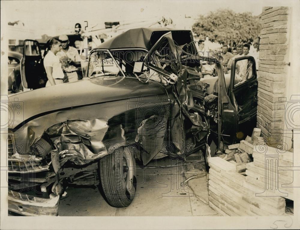 Press Photo George W Root&#39;s car after hit by a train - RSL70167 - Historic Images