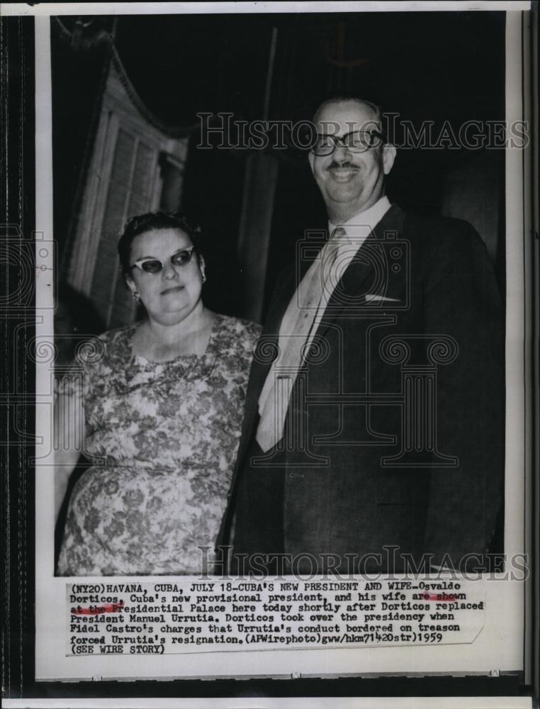 1959 Press Photo Osvadlo Dorticos Cuba's Provision president - RSL91901 - Historic Images