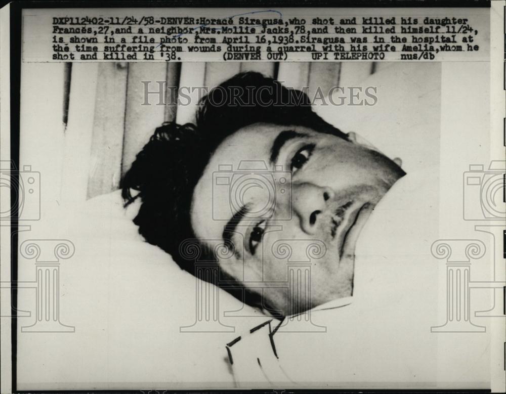 1958 Press Photo Horace Siragusa shot and killed daughter and neighbor then - Historic Images