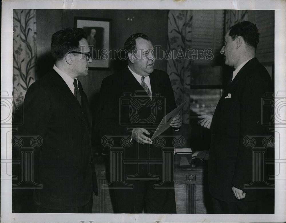 1950 Press Photo Ales Bebler, Trygve Lie, Joza Vilfen at United Nations - Historic Images