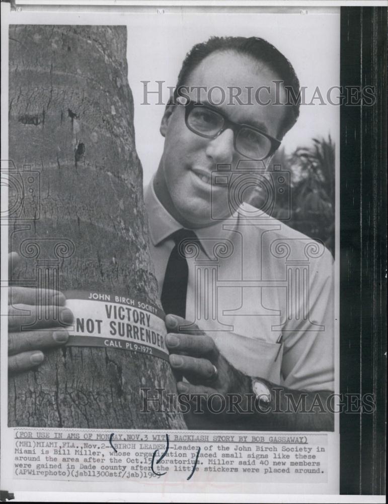 1969 Press Photo Bill Miller Leader John Birch Society Miami - RSL66003 - Historic Images