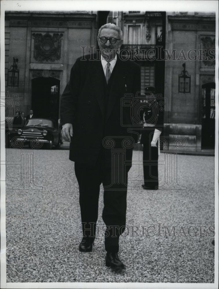 1958 Press Photo Jules Hooch Socialist party French Premier - RSL82873 - Historic Images