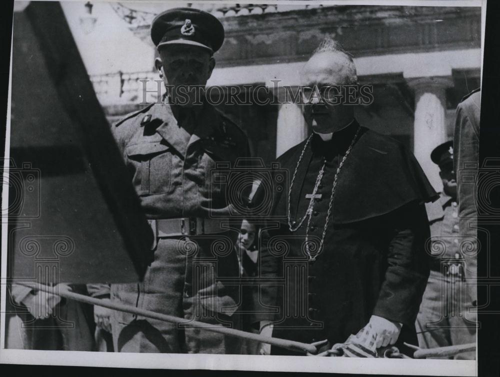 1943 Press Photo Field Marshal Viscount escorts Francis J Spellman - RSL86017 - Historic Images