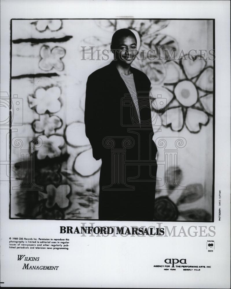 1988 Press Photo Branford Marsals saxophonist bandleader Musician - RSL79599 - Historic Images