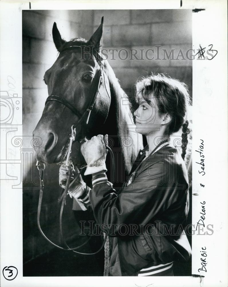 1988 Press Photo Horse Rider Barbie DeLong &amp; Sebastian - RSL61359 - Historic Images