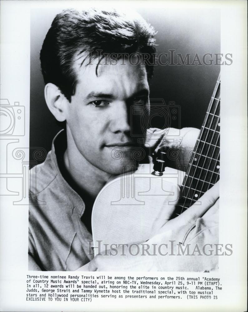 Press Photo Popular Country Musician Randy Travis At Academy Of Music Awards - Historic Images