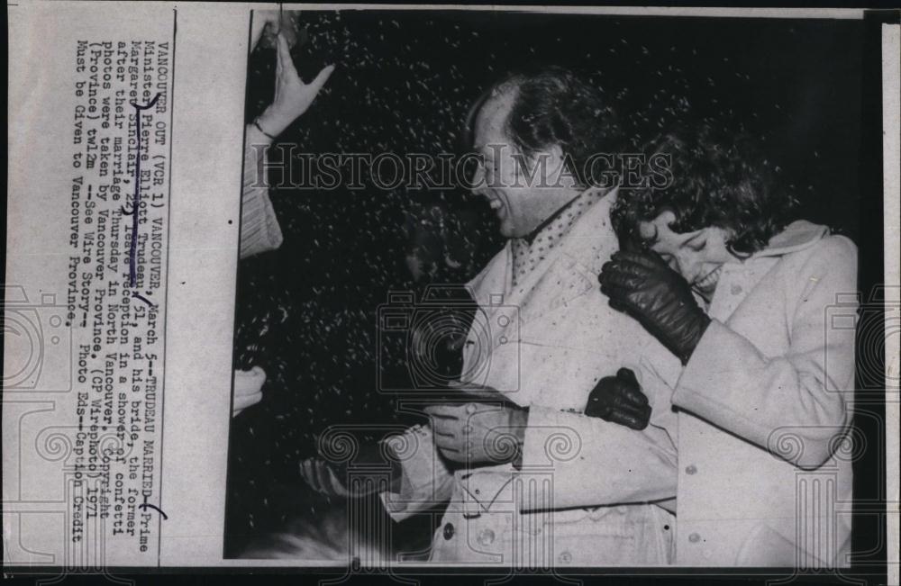 1971 Press Photo Canada Prime Minister Pierre Elliott Trudeau Marries - Historic Images