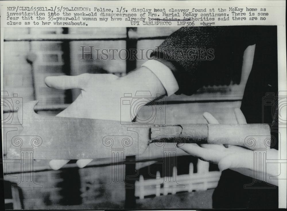1970 Press Photo Meat cleaver used in a murder - RSL06905 - Historic Images