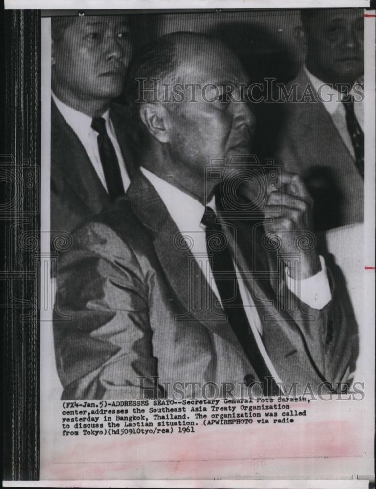 1961 Press Photo Secretary General Pote Sarasin - RSL92453 - Historic Images