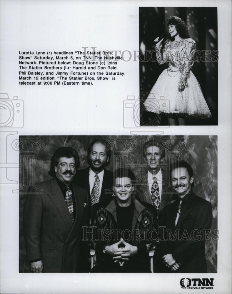 Press Photo Loretta Lynn &amp; Statler Brothers TNN - RSL80503 - Historic Images