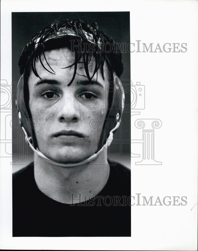 1993 Press Photo Dustin DeNunzio, Junior Wrestler At Clearwater Catholic - Historic Images