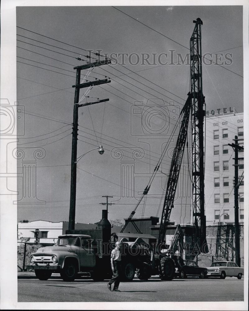 1966 Press Photo Construction Underway for First national Bank, Bradenton, FL - Historic Images