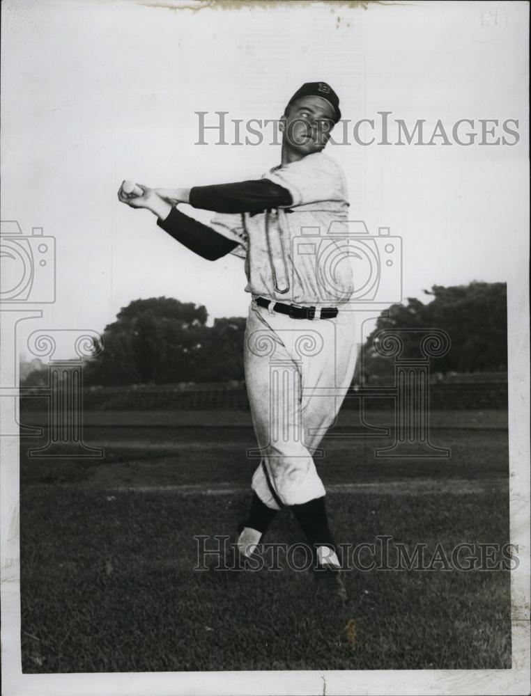 1954 Press Photo Cambridge Baseball Player Bibby Cleary Batting Form - RSL42149 - Historic Images