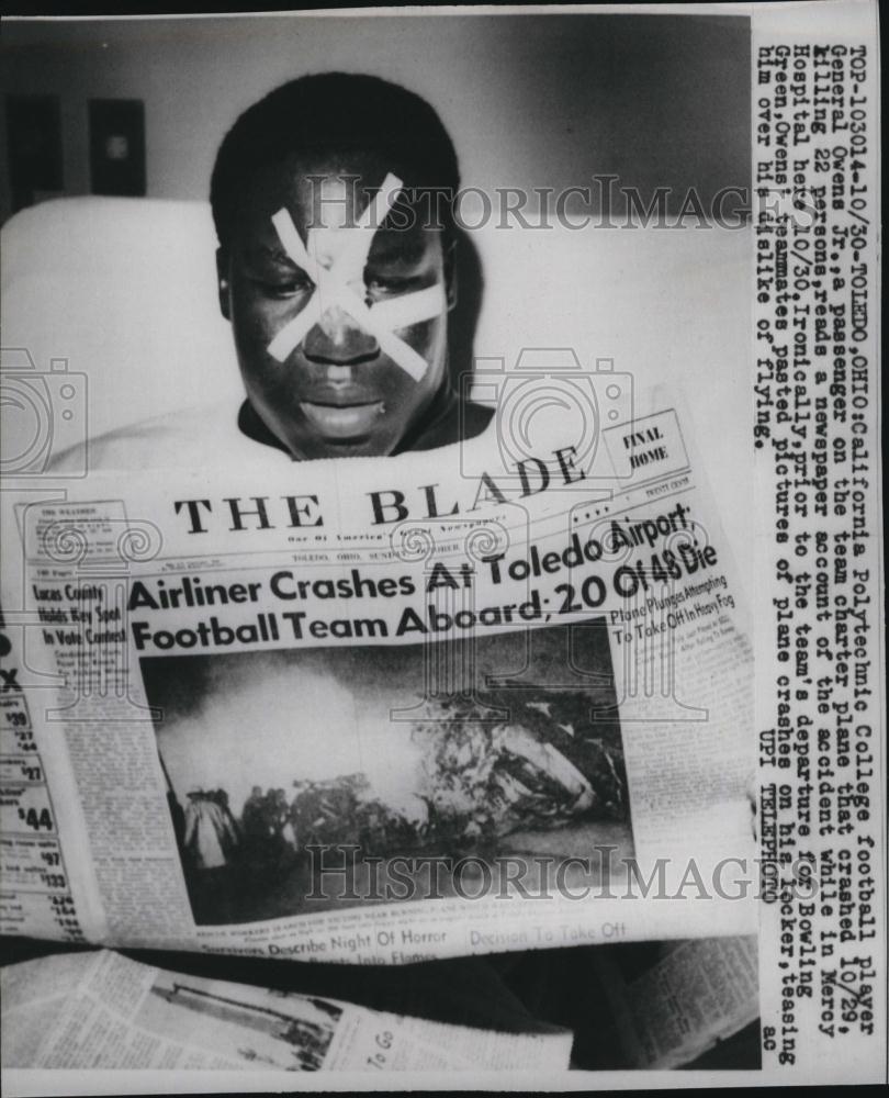 1960 Press Photo California College Football Player General Owens In Hostpital - Historic Images