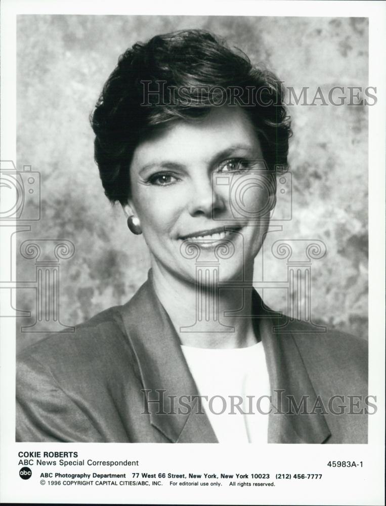 1996 Press Photo Cokie Roberts, ABC News Special Correspondent - RSL02103 - Historic Images